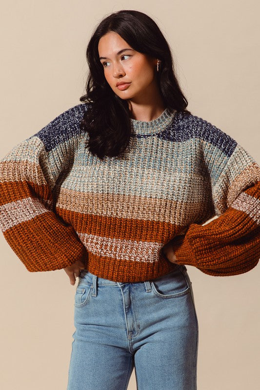 Striped Bliss Crop Sweater