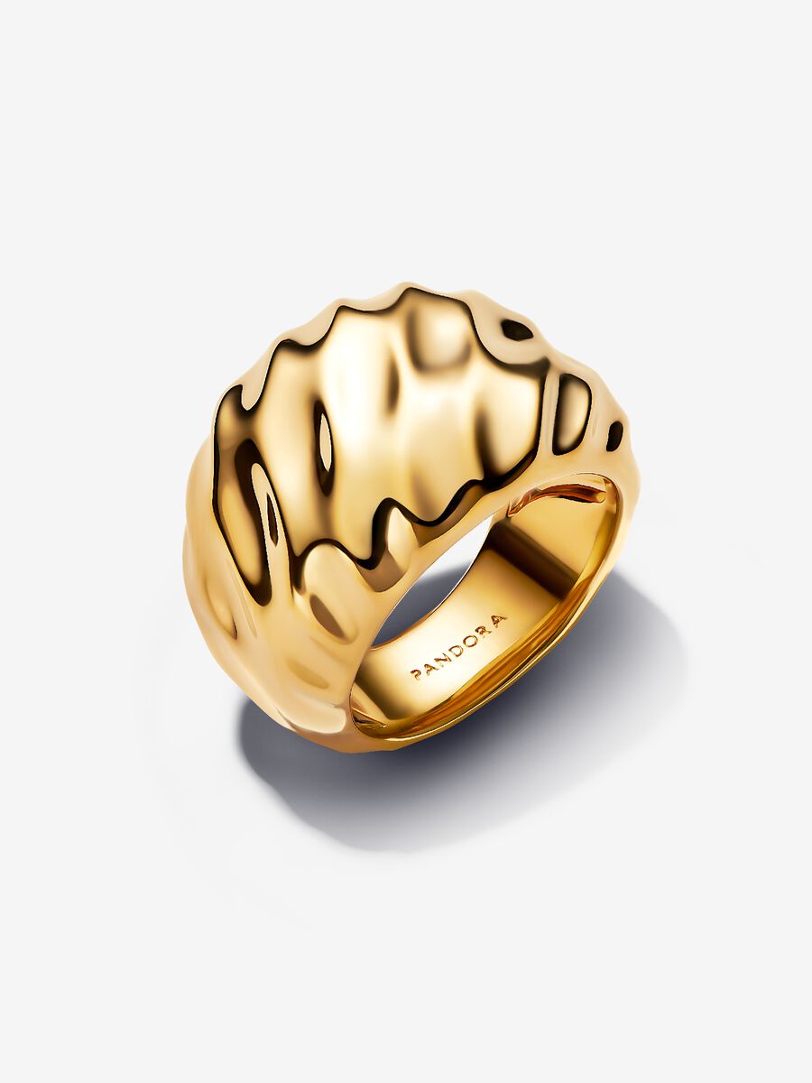 Rippled Statement Ring 14k gold plating