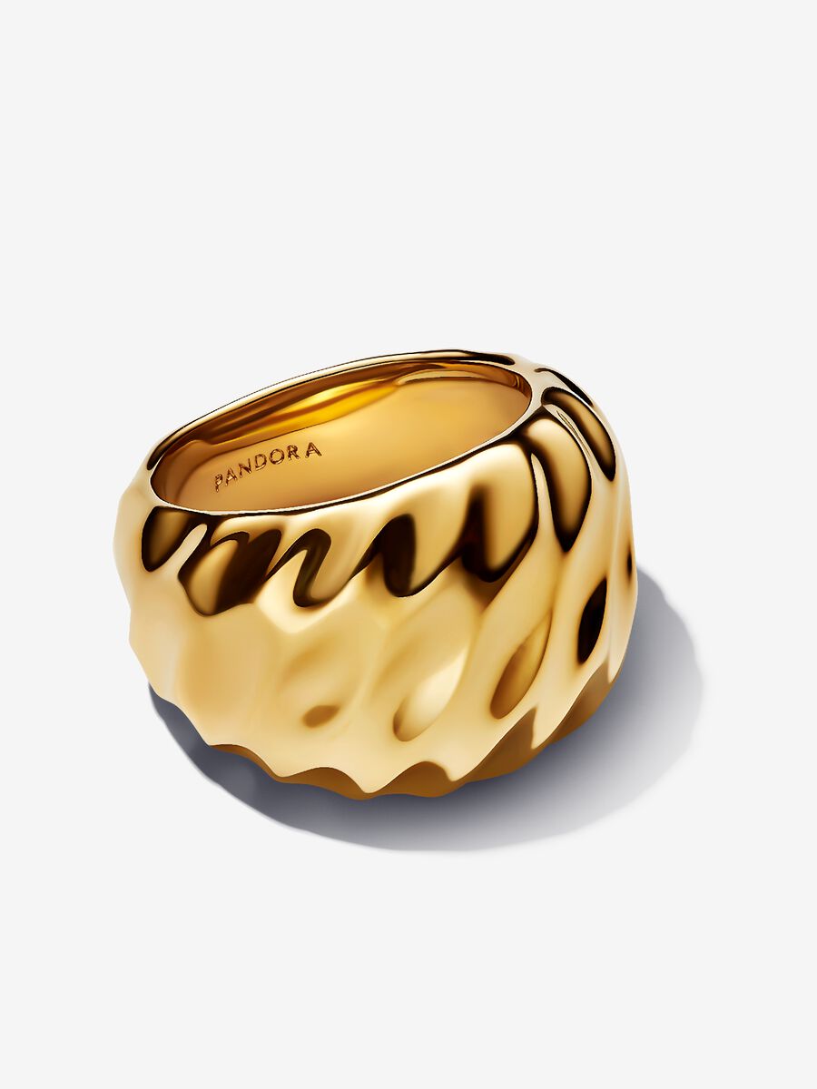 Rippled Statement Ring 14k gold plating