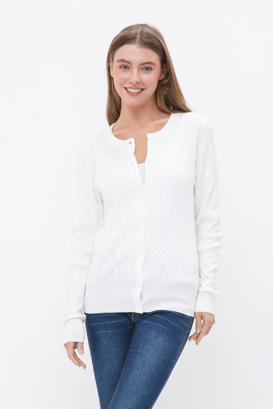 The Classic Cable Crew Cardigan Sweater