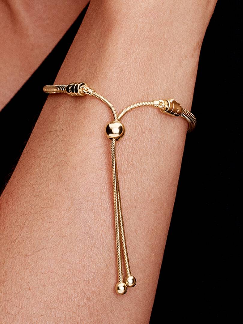 Snake Chain Slider Bracelet 14k gold plating