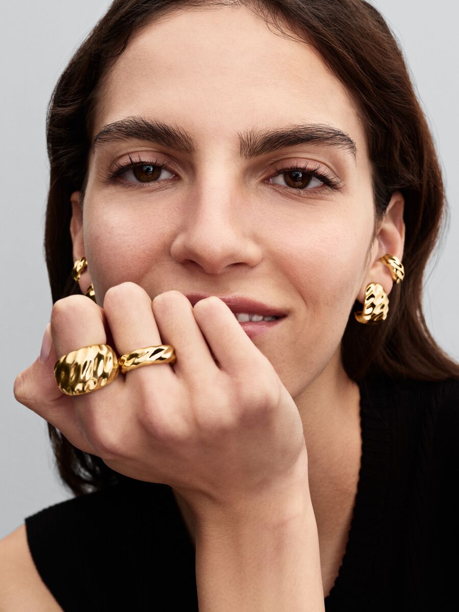 Rippled Statement Ring 14k gold plating