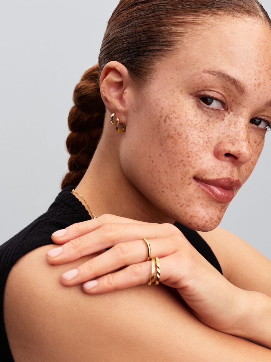 Twisted Huggie Earrings 14k gold plating