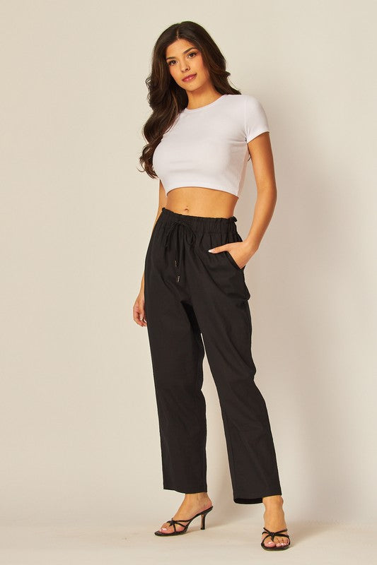 Linen Blend Paperback Pants