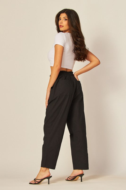Linen Blend Paperback Pants