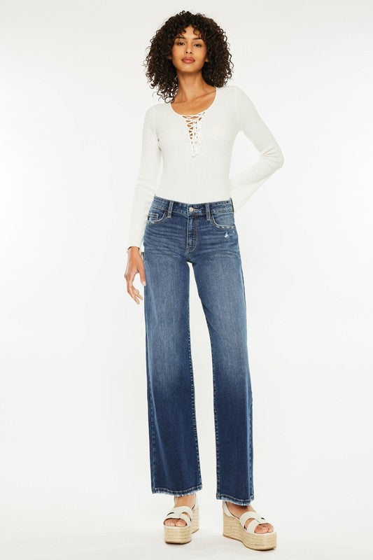 Gemma Mid Rise Wide Leg Jean