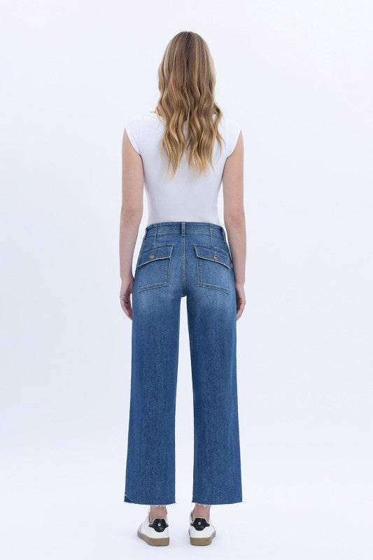 Super B Crop Utility Pocket Straight Jeans