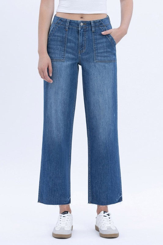 Super B Crop Utility Pocket Straight Jeans
