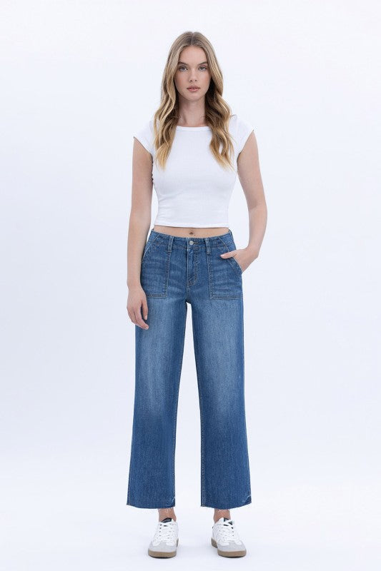 Super B Crop Utility Pocket Straight Jeans