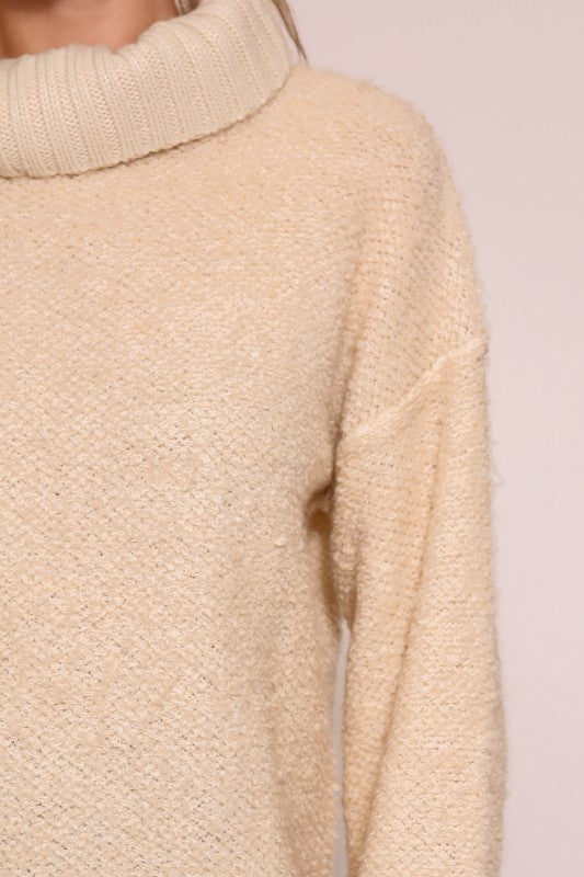 Cozy Chunky Knit Cowl Neck Sweater