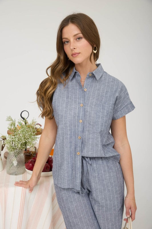 The Coastal Stripe Button Down Shirt