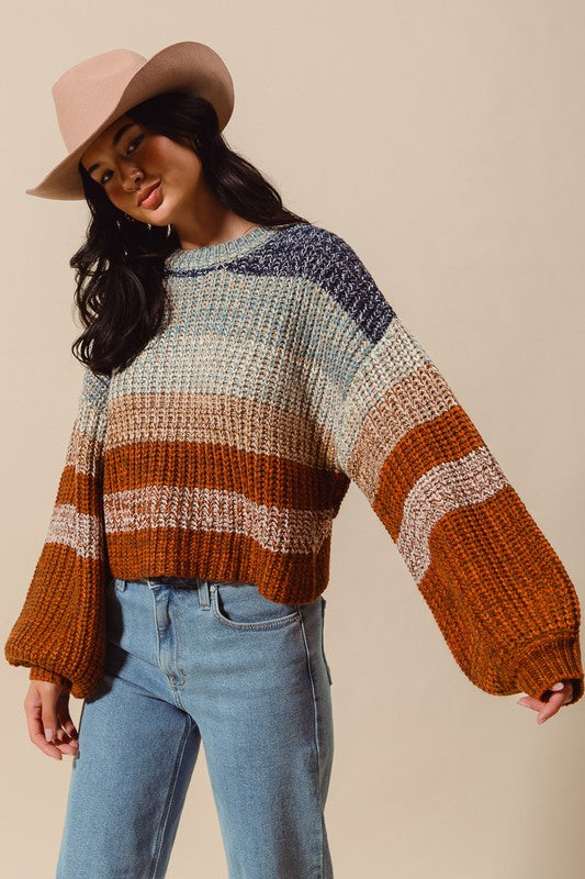 Striped Bliss Crop Sweater