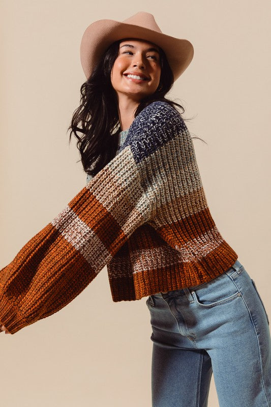 Striped Bliss Crop Sweater