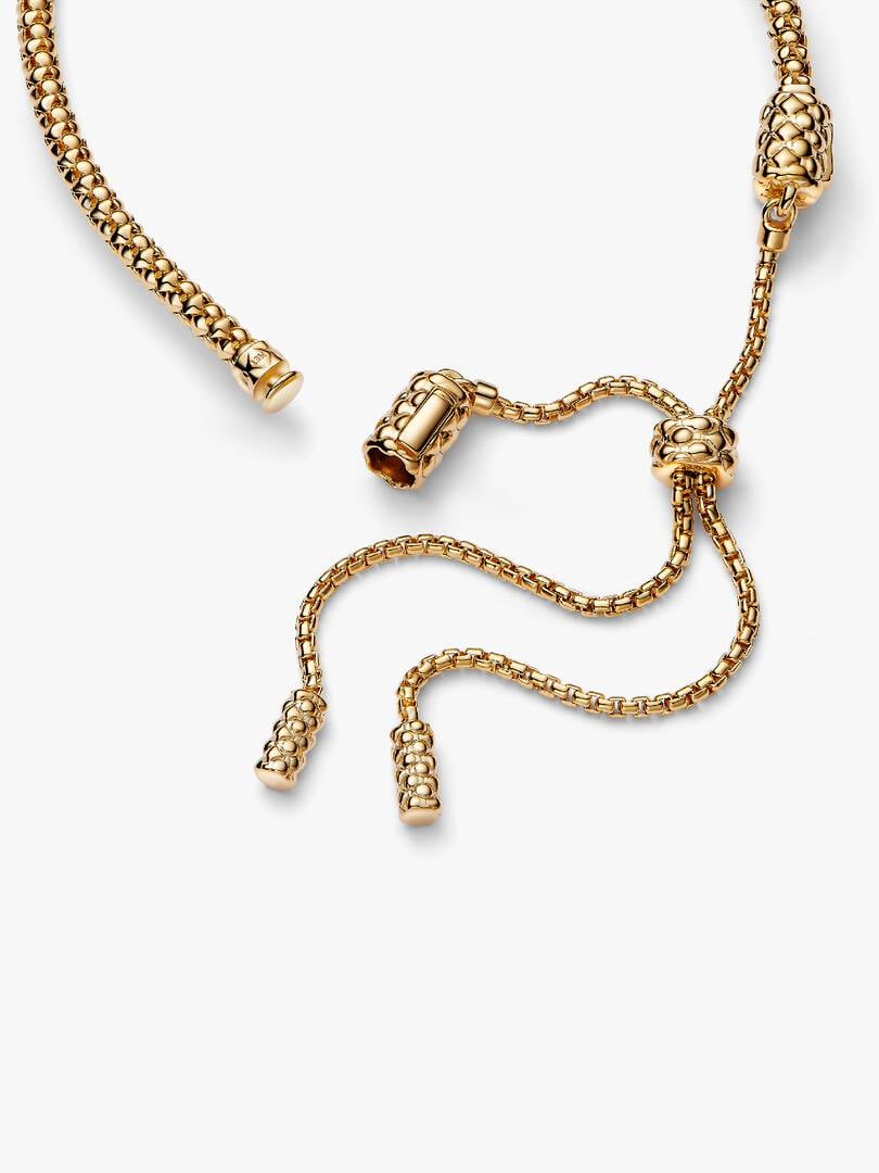 Studded Chain Slider Bracelet 14k gold plating