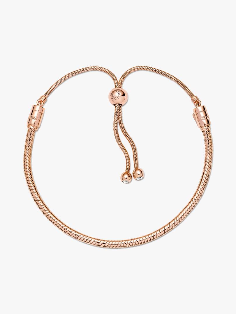 Pandora Moments Snake Chain Slider Bracelet 14k rose gold plating