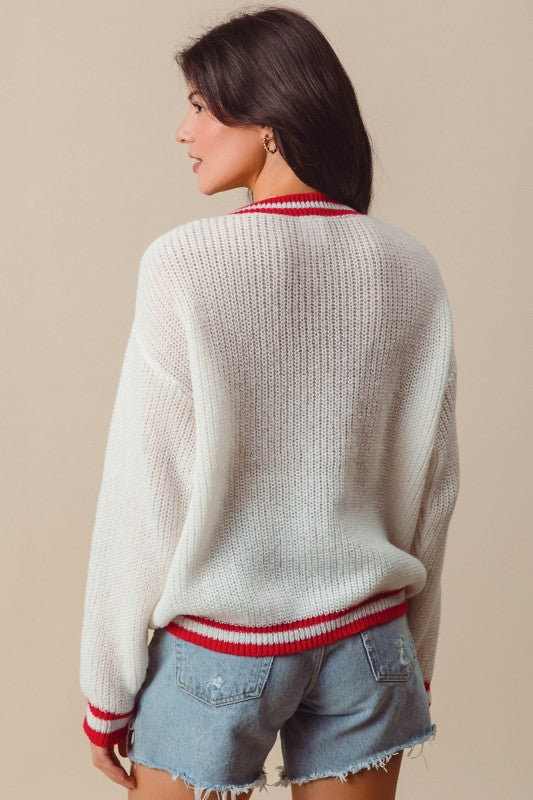 Christmas Ho Ho Ho Two Toned Sweater