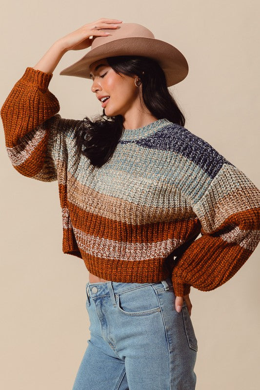 Striped Bliss Crop Sweater