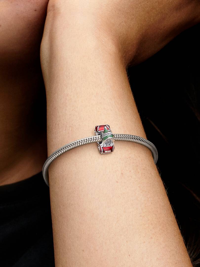 Festive Car & Christmas Tree Charm Sterling silver