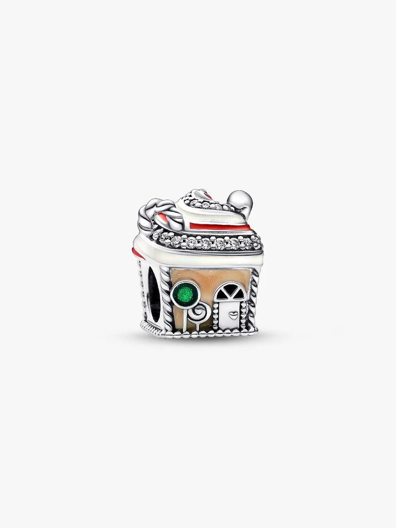 Festive Gingerbread House Charm Sterling silver