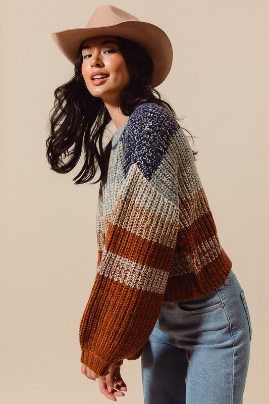 Striped Bliss Crop Sweater