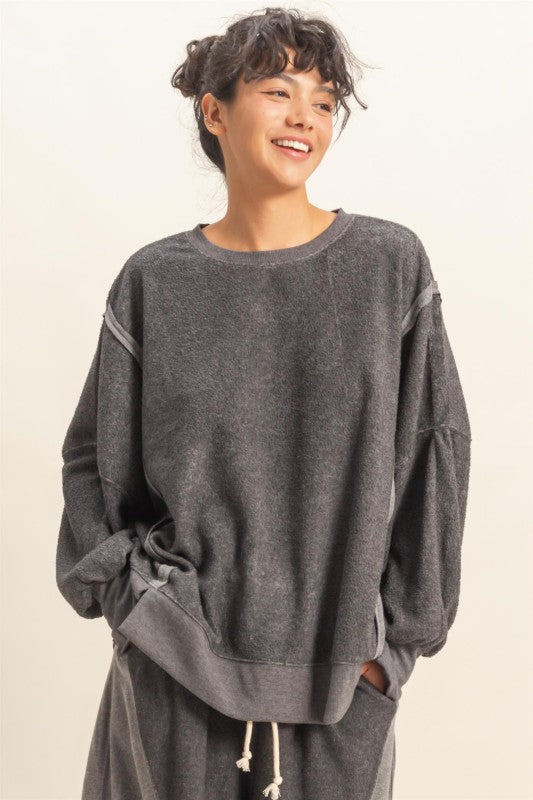 Oversized Casual Crewneck Sweatshirt