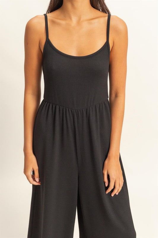 Scoop Neck Sleeveless Wide Leg Jumpsuit