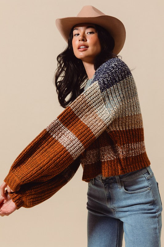 Striped Bliss Crop Sweater