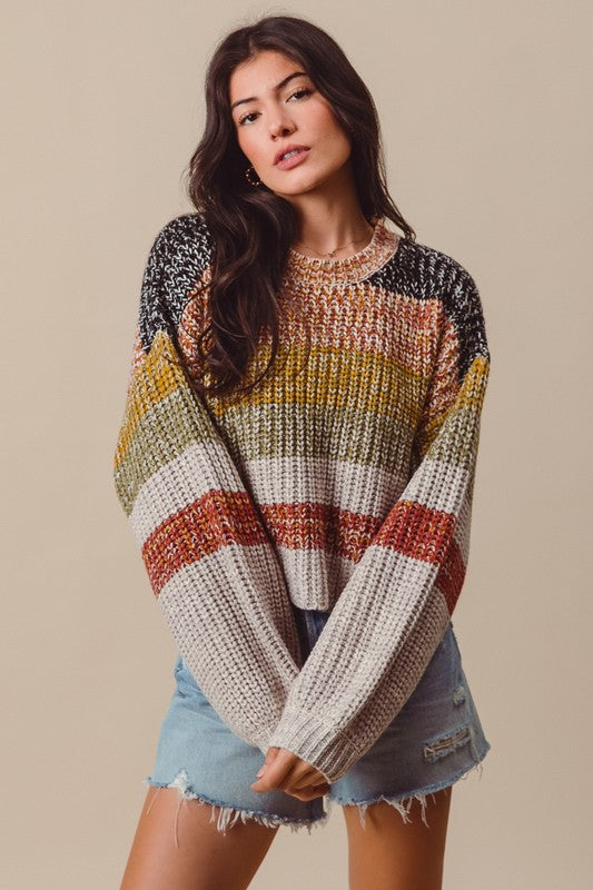 Striped Bliss Crop Sweater