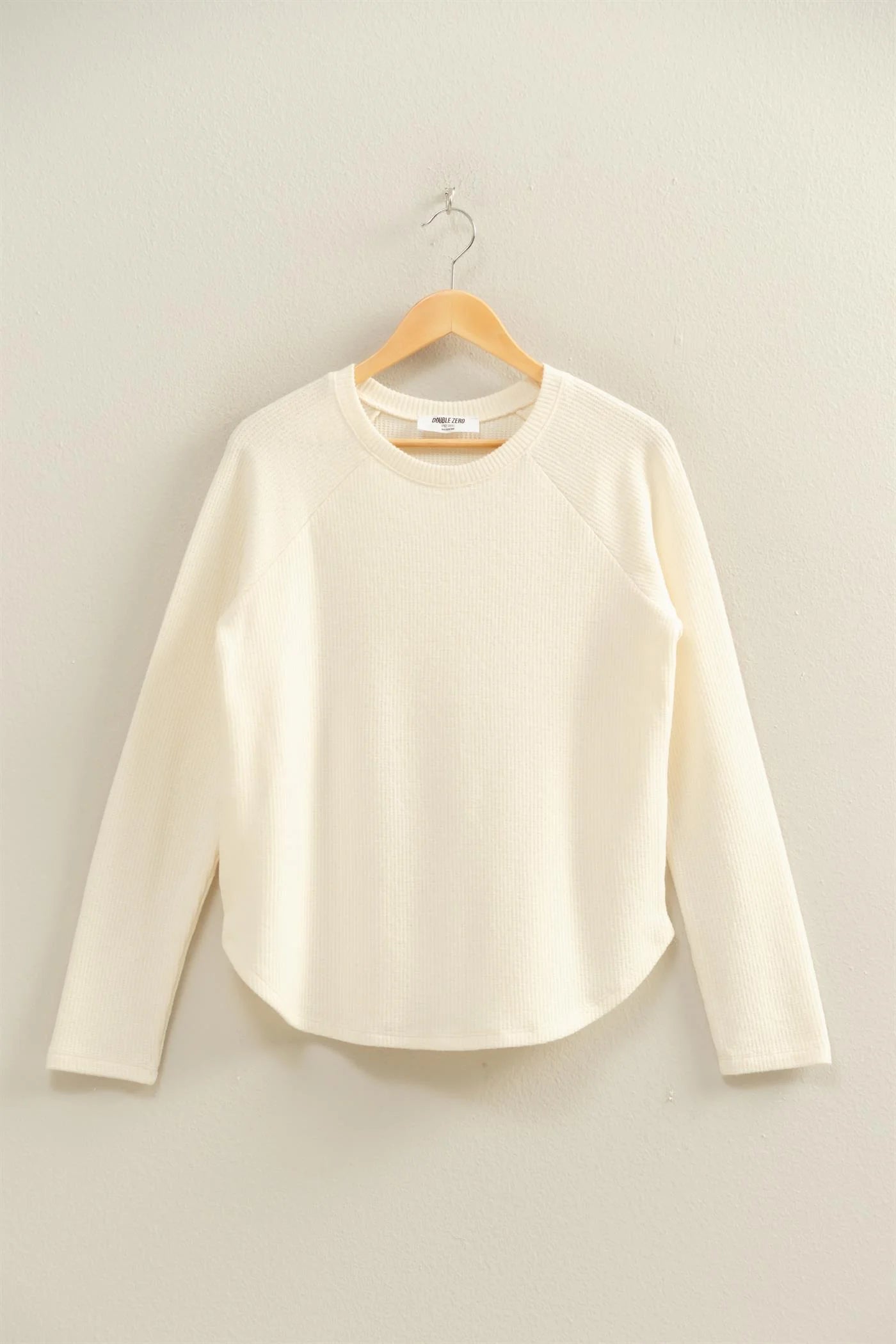 Brushed Waffle Raglan Sleeve Top