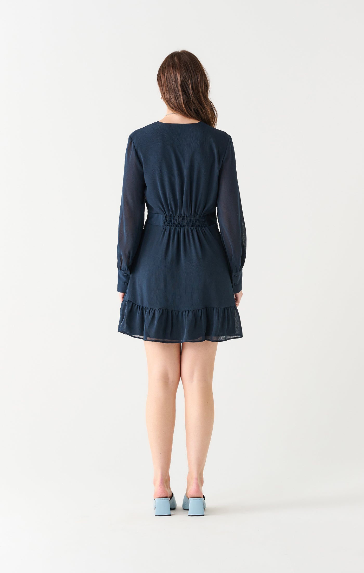 Ruffle Hem Wrap Mini Dress