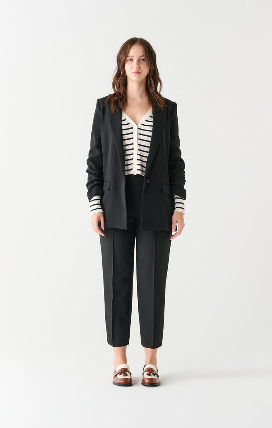 Ruched Sleeve Blazer