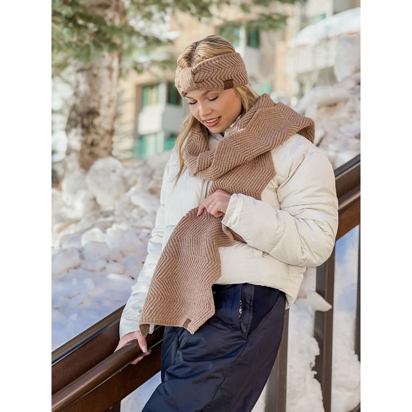 Chevron Knit Knot Women's Fashion Headband