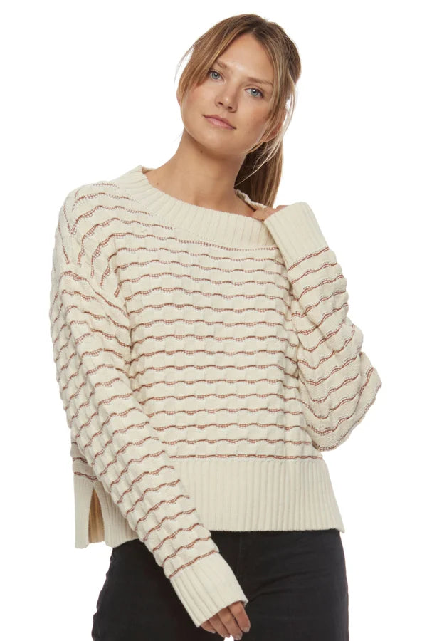 Taylor Striped Cable Knit Sweater