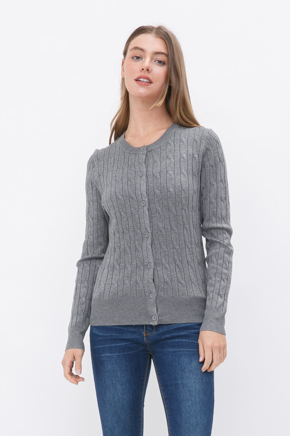 The Classic Cable Crew Cardigan Sweater