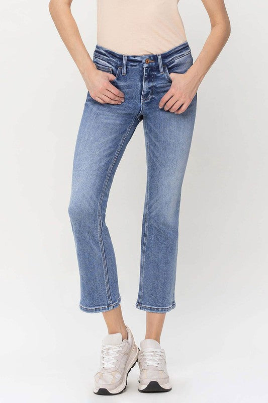 Mid Rise Kick Flare Jeans