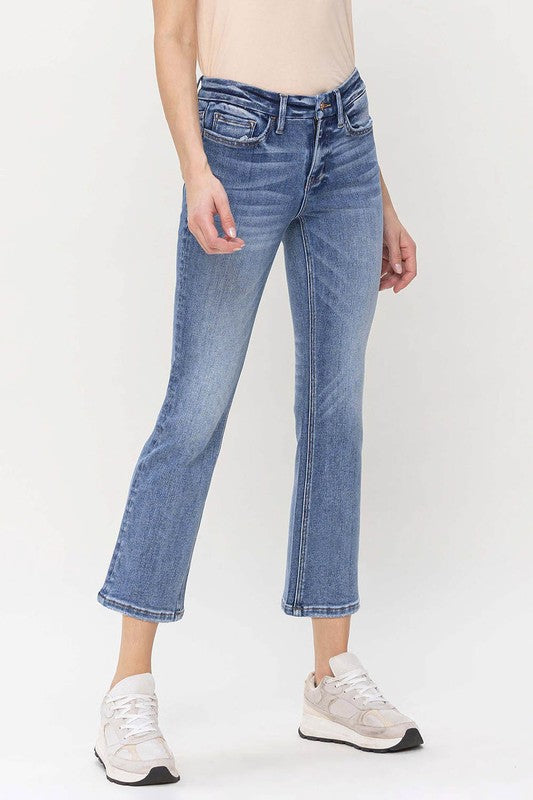 Mid Rise Kick Flare Jeans