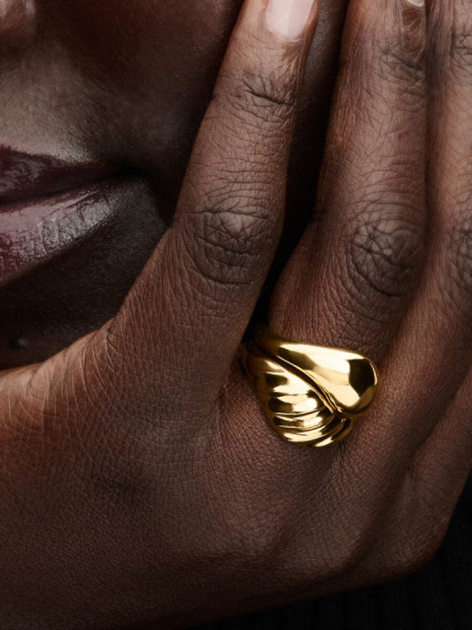 Rippled Stacking Rings 14k gold plating