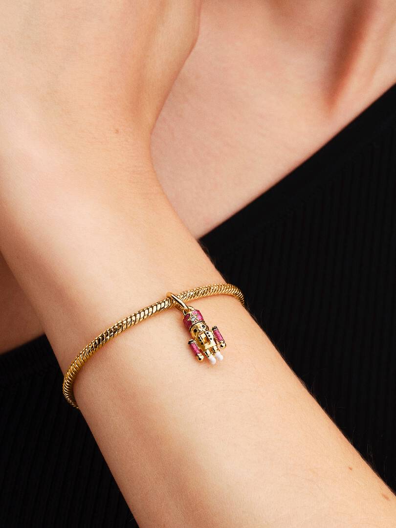 Moveable Nutcracker Dangle Charm 14k gold plating