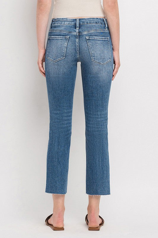 Midnight In Paris Mid Rise Crop Slim Straight