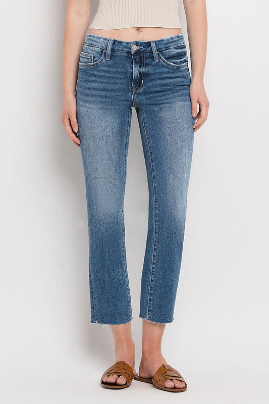 Midnight In Paris Mid Rise Crop Slim Straight