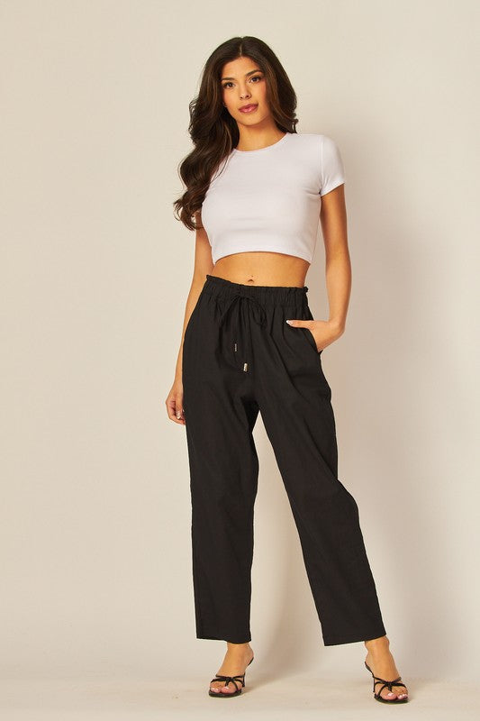 Linen Blend Paperback Pants