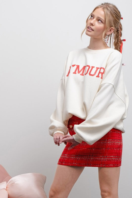 Amour Graphic Crew Neck Sweatshirt