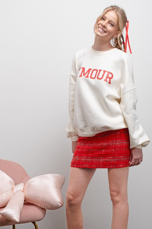 Amour Graphic Crew Neck Sweatshirt