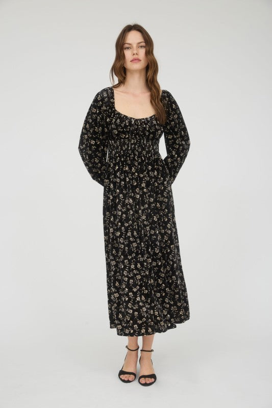 Romantic Elegance Midi Dress Black / Large