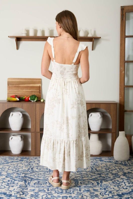 The Meadow Bloom Corset Midi Dress