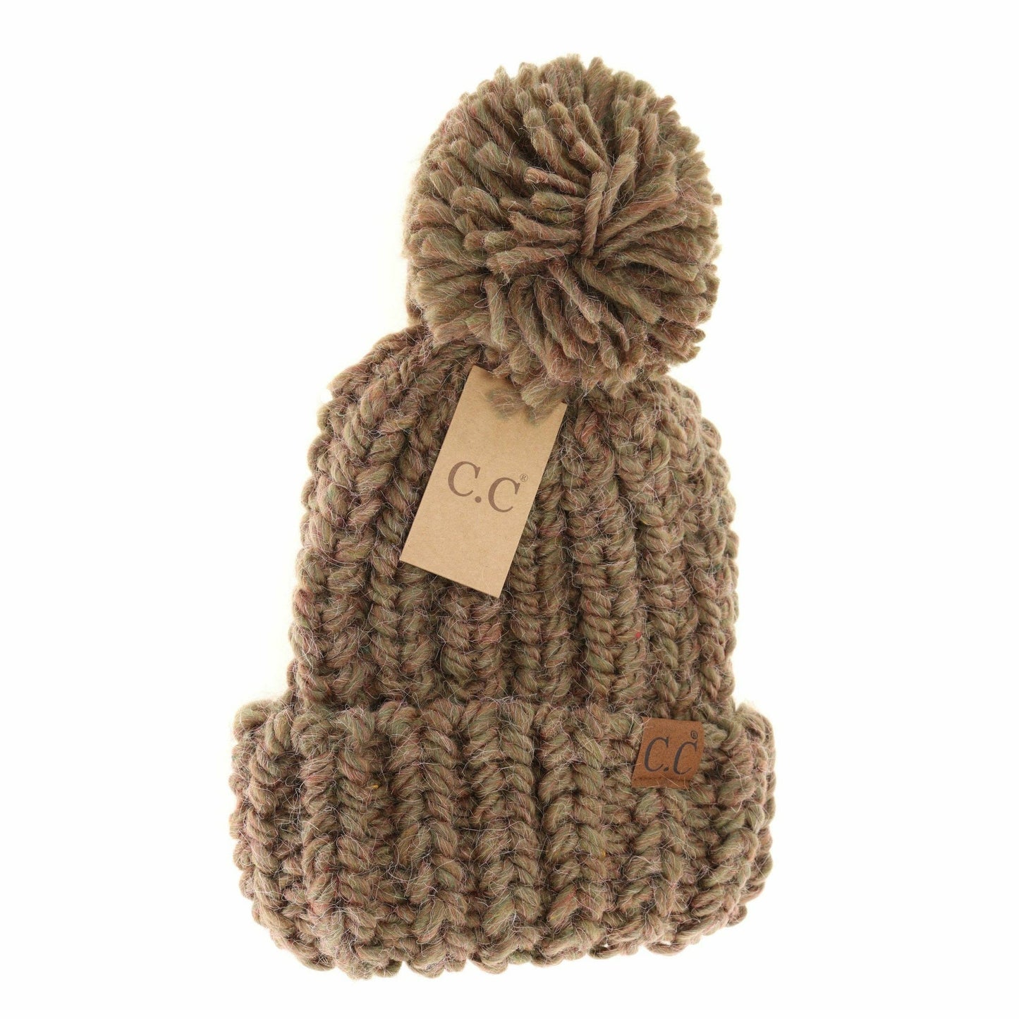 Chunky Knit Yarn Pom C.C Beanie HAT2085