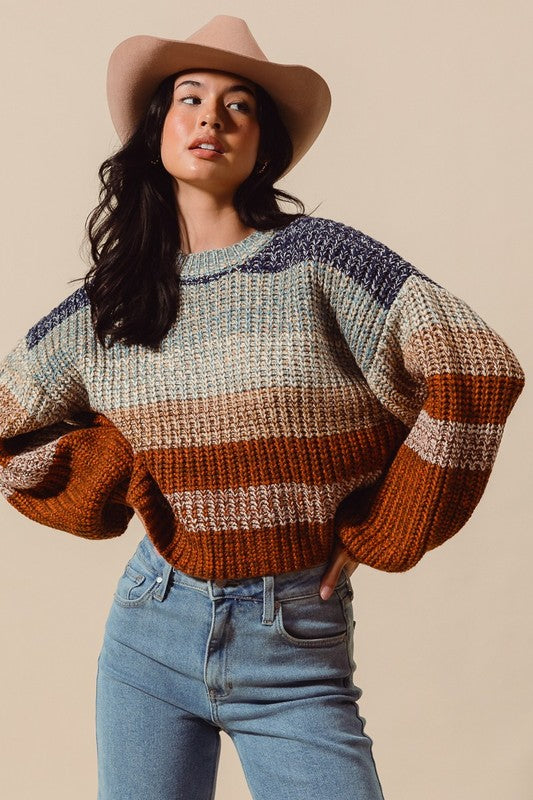 Striped Bliss Crop Sweater