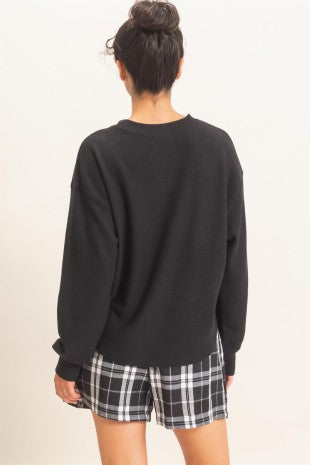 The Haven Brushed Waffle Henley Top