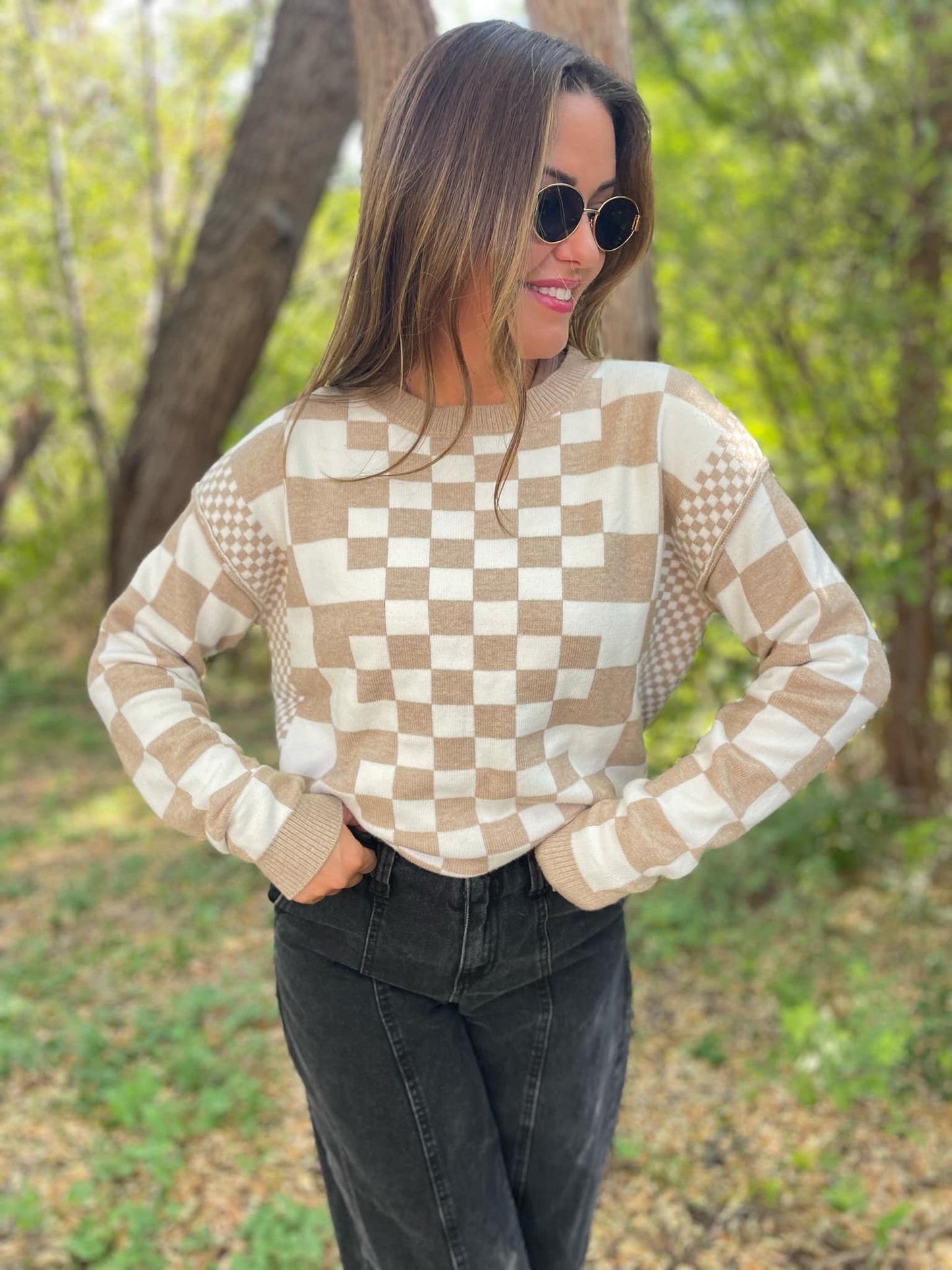 PREORDER: All Checkered Out Sweater in Four Colors