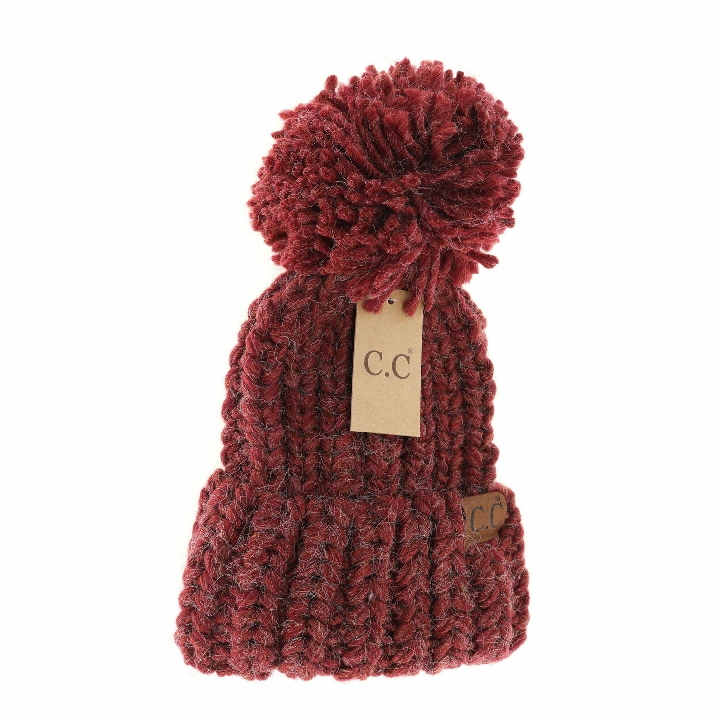 Chunky Knit Yarn Pom C.C Beanie HAT2085